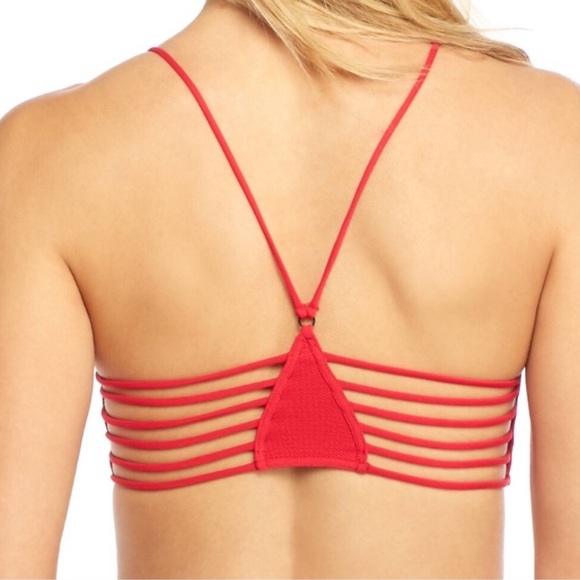 red strappy bralette